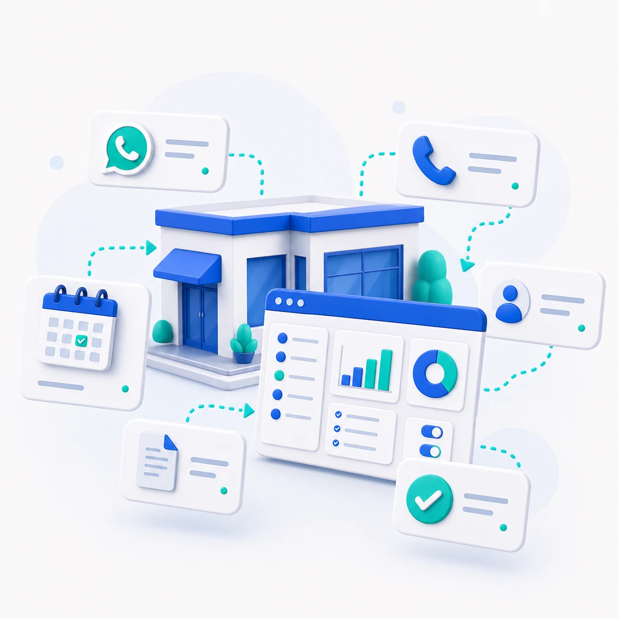 Automatización personalizada para empresas con WhatsApp, llamadas, agenda, clientes, documentos y procesos conectados