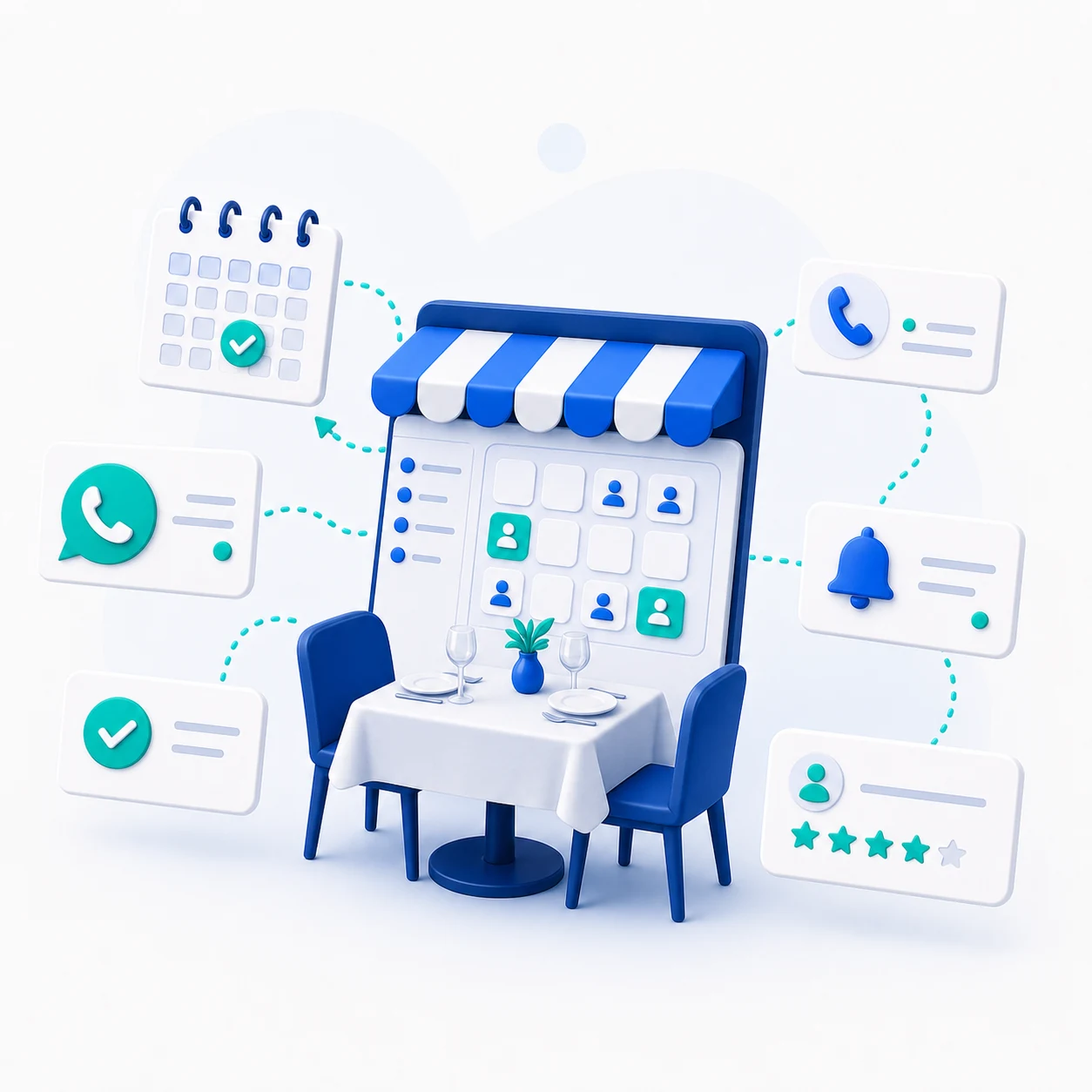 Automatización para restaurantes con reservas, WhatsApp, llamadas, confirmaciones, recordatorios y reseñas de clientes